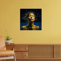 Spiritual Woman in Water under the Stars Poster