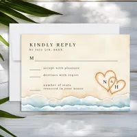 ... RSVP Card with Watercolor Ocean 