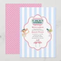 Palm Springs Retro Summer Bachelorette Party Invitation