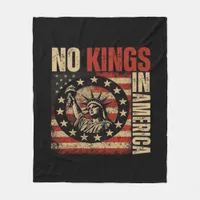 No Kings In America Patriotic Grunge Classic Vinta Fleece Blanket