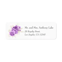 Purple and Ivory Floral Label