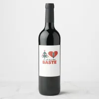 All About That Baste Christmas Classic Retro Look Wine Label