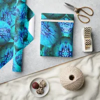 Turquoise and blue spheres in 3D optics  Wrapping Paper