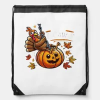 F-Caw-F Funny For Men Women Thanksgiving-Christmas Drawstring Bag