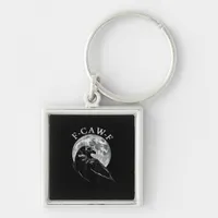 Crow F-Caw-F Funny Bird Moon Gothic Adult Humor Cr Keychain