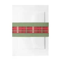 Crimson & Evergreen Christmas Wedding Invitation Belly Band