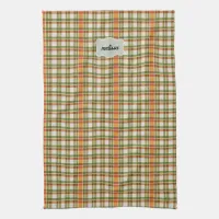 Green Orange Gingham Kitchen Towel