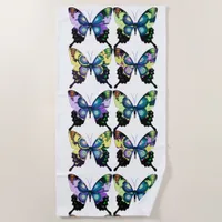 Realm of Aqua Morpho  Butterflies Beach Towel