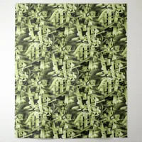 Watercolor Pattern in Green Abstract Contemporary Tapestry