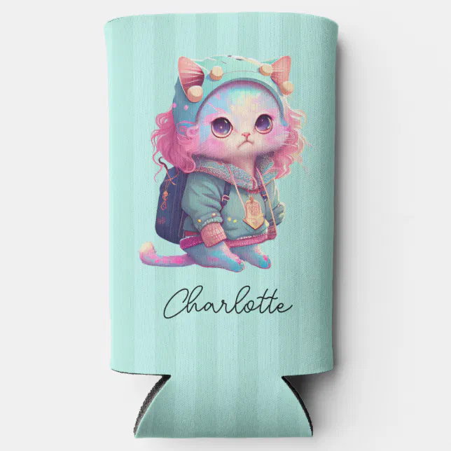 Cute Cat Seltzer Can Cooler