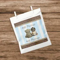 Lil Cowboy Baby Boy and Teddy Bear Baby Shower Favor Bag