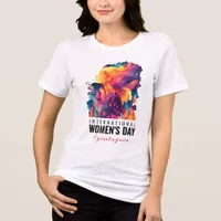 Colorful Faces Abstract Women's Day | IWD Tri-Blend Shirt