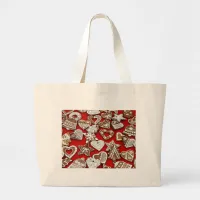 Christmas Gingerbread Cookies Large Tote Bag