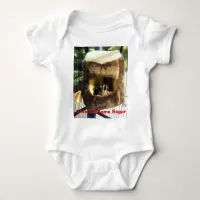 Sugar Glider in Furry Tree Truck Hanging Bed Baby Bodysuit