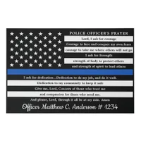 Police Officer Prayer Gift Thin Blue Line Faux Canvas Print