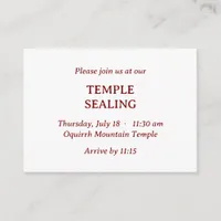 Minimalist Red & White Temple Sealing Invitation