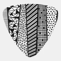 Black and white - modern pattern guitar pick