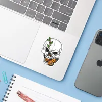 Skull and Butterfly Digital Art  Sticker