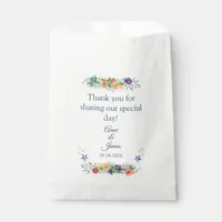 Thank You Floral Ocean Wedding Favor Bag