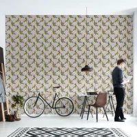 Zig Zags and Yellow Flowers Wallpaper