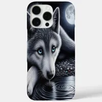 White Wolf Under Moonlight iPhone 16 Pro Max Case