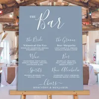 Wedding Signature Drink Bar Personalize Dusty Blue Foam Board
