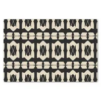 Elegant Modern Black & Beige Geometric Pattern Tissue Paper