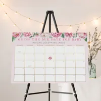 Watercolor Floral Guess the Due Date Baby Shower G Foam Board
