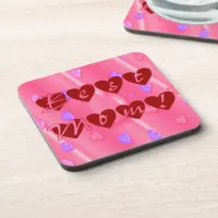 Best Mom in Hearts Coaster