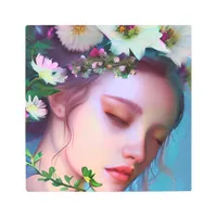 Pretty Fairy Flowers in Hair Fantasy Art  