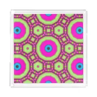 Pink Green Blue Abstract Acrylic Tray