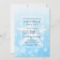 Blue Bubbles Starfish Beach  Wedding Invitations
