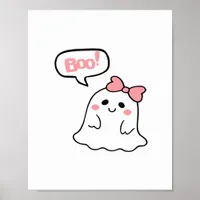 Boo! Cute Boo Minimal Clean Poster