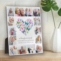 In Loving Memory Butterfly Heart Photo Collage Plaque