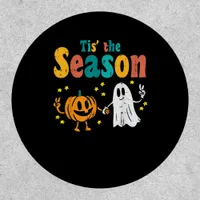 Tis Season Pumpkin Leaf Latte Fall Softball Patch