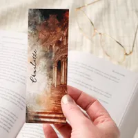 Dark Academia Ancient Staircase Personalized Bookmarks