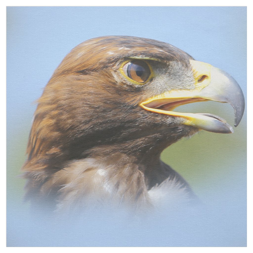 Vision of a Beautiful Young Golden Eagle Fabric