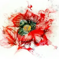 Faded Red Watercolor Macro Blossom Sticker