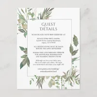 Greenery Geometric Wedding Guest Details Enclosure Card