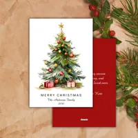 Modern Watercolor Christmas Tree Non-Photo Holiday Card