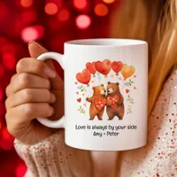 Cute cartoon Bears Love Hearts Valentine Coffee Mug