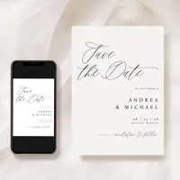 Modern Save the Date Card Elegant Romantic