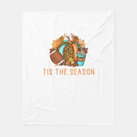 Cute Tis The Season Pumpkin Spice Latte Fall Footb Fleece Blanket