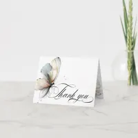 THANK YOU Elegant Abstract Ink Pastel Butterflies 