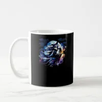 Whimsigoth Witch Flying Over Full Moon Women Kids  Coffee Mug