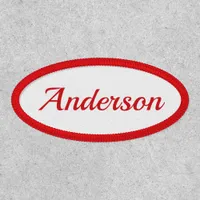 Custom Personalized Name Red Oval Patch