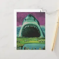 Surreal Shark on the Golf Course Postcard
