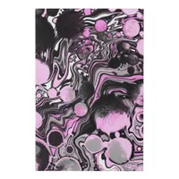 Pink and Black Marble Fluid Art Cells Modern    Faux Canvas Print