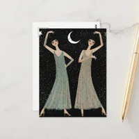Two Women Dancing in the Moonlight Postcard