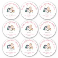 Nine Small Different Names Girl Merry Christmas Sticker